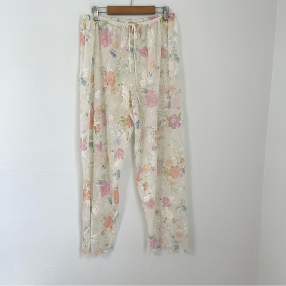 Victoria's Secret Other - Victoria's Secret Vintage Sheer Mesh Floral Lace Swim Coverup Pant Size S
